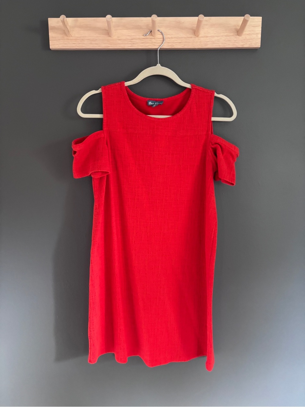 Red Cold-Shoulder Mini Dress